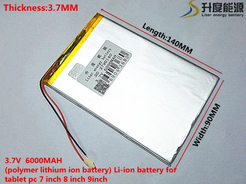 Free shipping large capacity 3.7 V tablet battery 6000 mah each brand