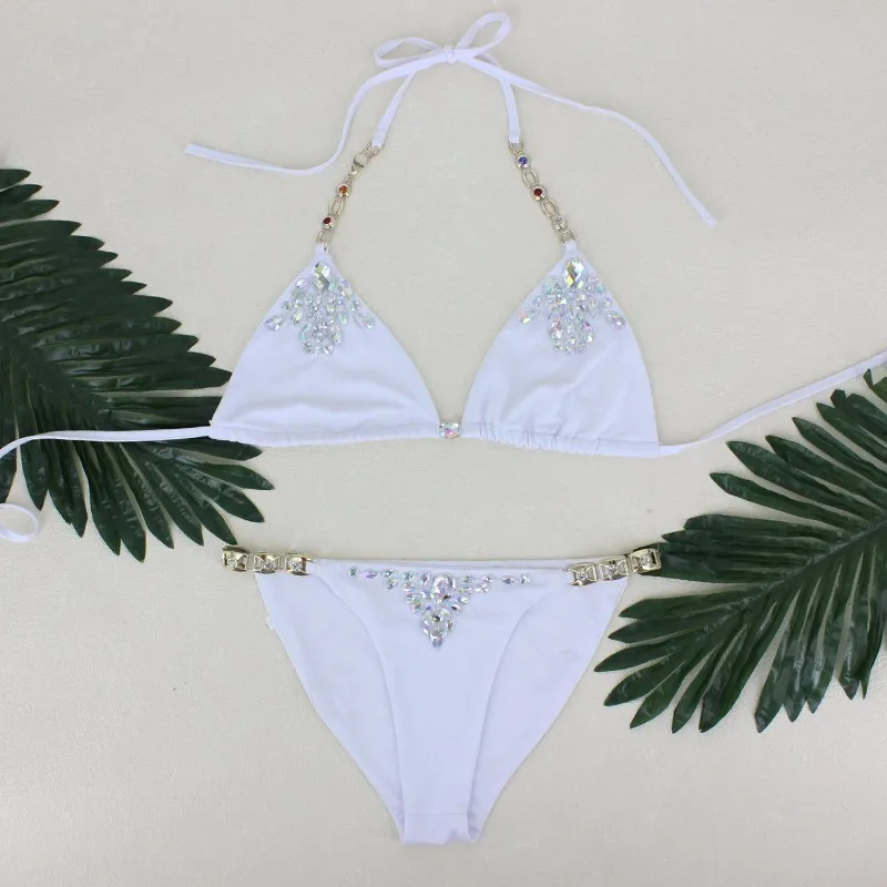 pfflook Diamond Swimsuit Crystal Bikini Set Brazilian Padded Swimsuits Push Up Swimwear Sexy Women Biquini 2017 Bathing Suit