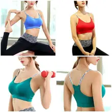 Женский спортивный лифчик, топы, бесшовные, регулируемый ремень, ударопрочный, Йога, фитнес, мягкий, спортивная одежда BB55