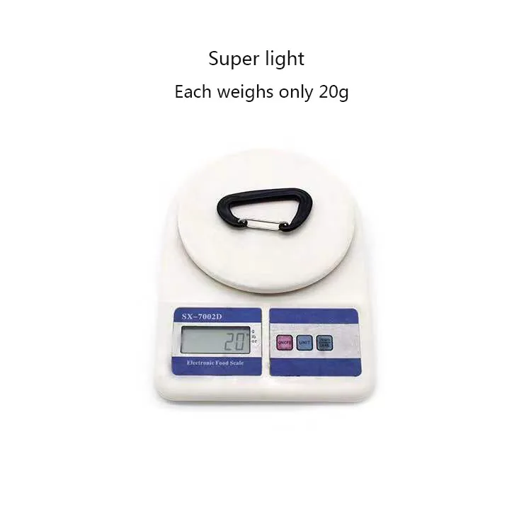 Высокое качество Черный металлический зажим крюк пружинный 12KN алюминиевый замок карабин для гамака