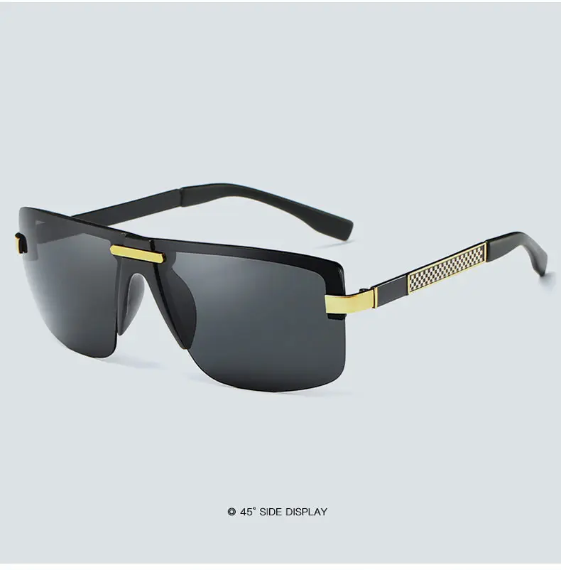 MINIMUM High Quality Half frame Square Sunglasses Women Polarized Men Sunglasses Sport Eyewear Driving Gold frame HD Polarized1 (17)