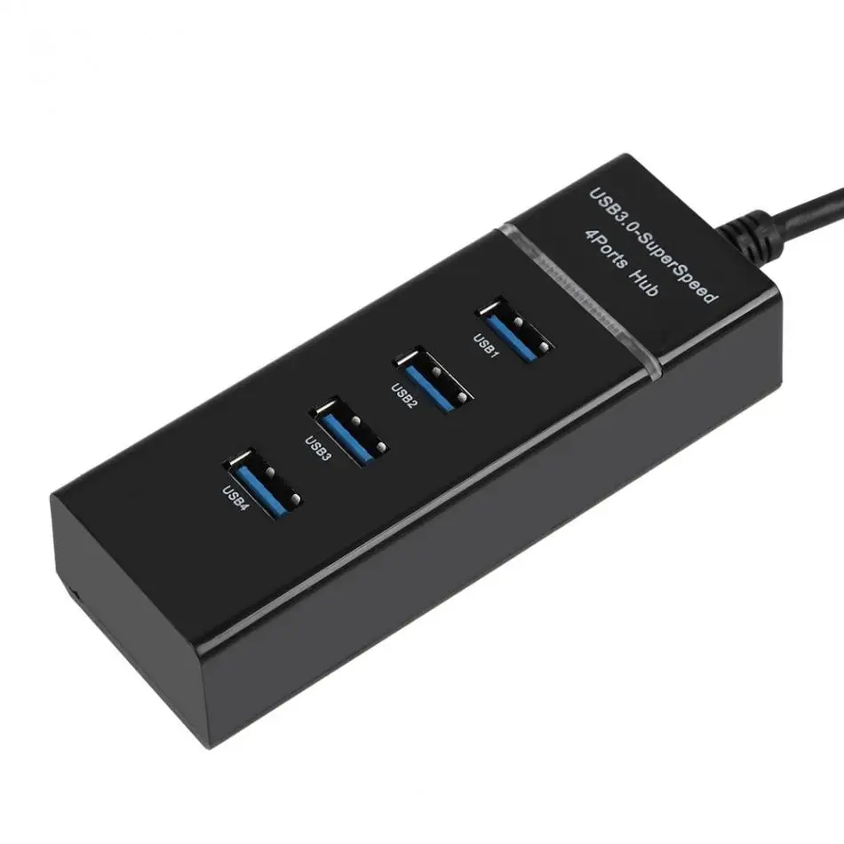 4 Порты и разъёмы USB3.0 концентратор зарядная док-станция 5 Гбит/с зарядки HUB адаптер для телефона/планшета/ПК