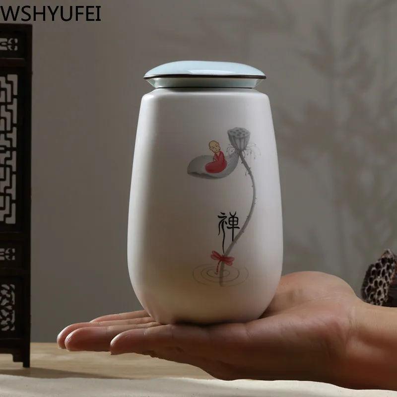 Kung Fu ceramic tea cans ceramic storage tanks Creative Pu'er tea cans Packaging cans storage tanks Tea cans dropshipping Kung Fu ceramic tea cans ceramic storage tanks Creative Pu'er tea cans Packaging cans storage tanks Tea cans dropshipping