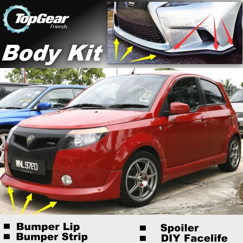 

Bumper Lip Deflector Lips For Proton Savvy Front Spoiler Skirt For TopGear Friends to Car View Tuning / Body Kit / Strip