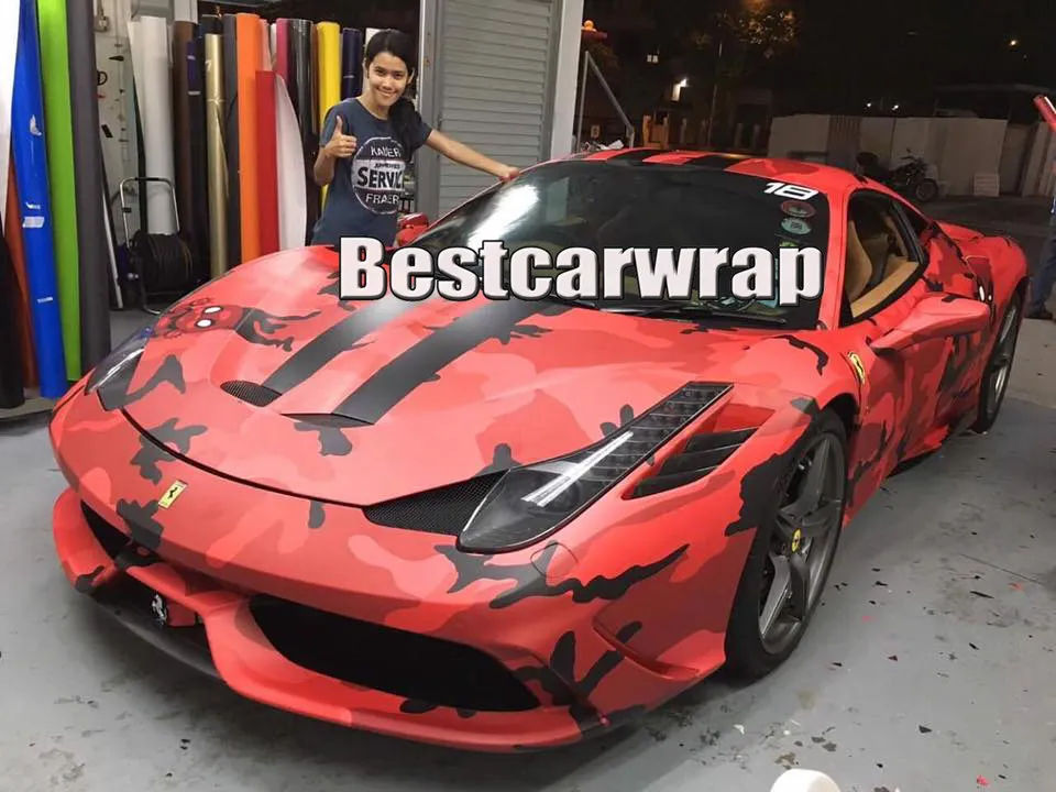 red black camouflage vinyl car wrapping large camo wrap foil (2)