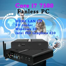 7TH Gen Intel Core i7 7500U Mini PC антенны Max 3.5 ГГц Mini PC 4 К Windows 10 ini компьютер Intel HD Graphics 620