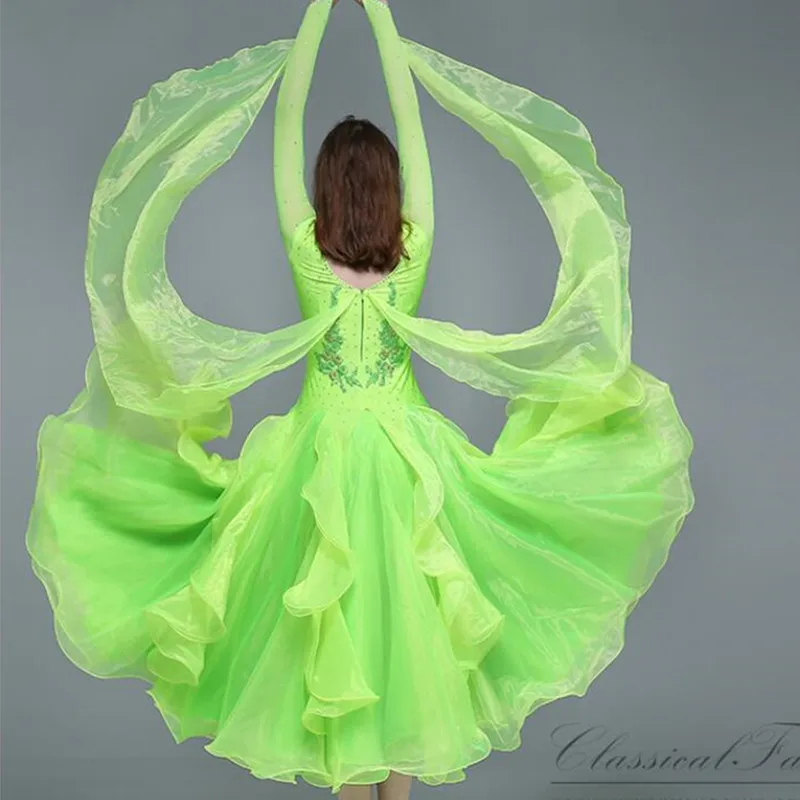 NEW Latin Ballroom Dance Dress Modern Salsa Waltz Standard Long Dress#CB025