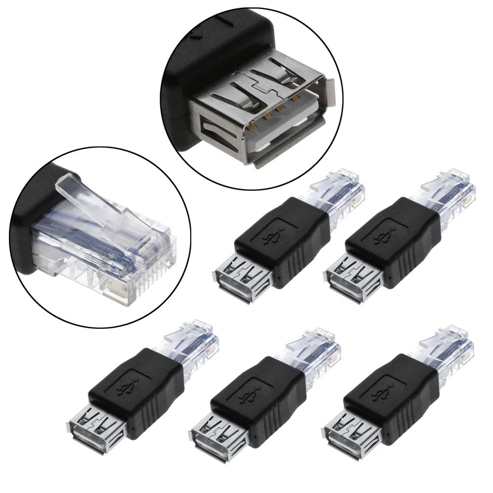 1/3 шт. USB тип A гнездовой разъем для Ethernet Интернет RJ45 конвертеры адаптеры