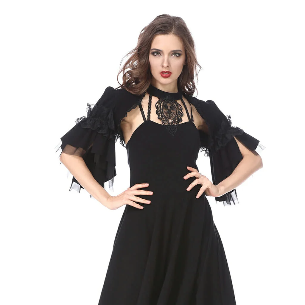 Darkinlove Для женщин кружевных готических короткая куртка стимпанк Ретро Стиль Для женщин вечерние куртка модное вечернее, элегантное, для