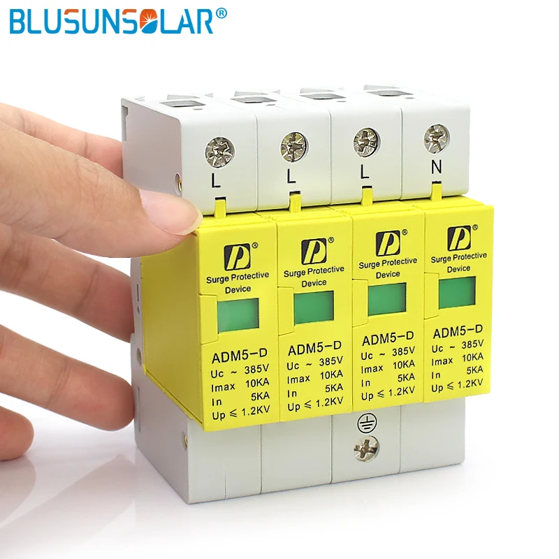 SPD 4P 20KA 110V 220V 380V AC din рейка Защита от молнии защита скачков напряжения