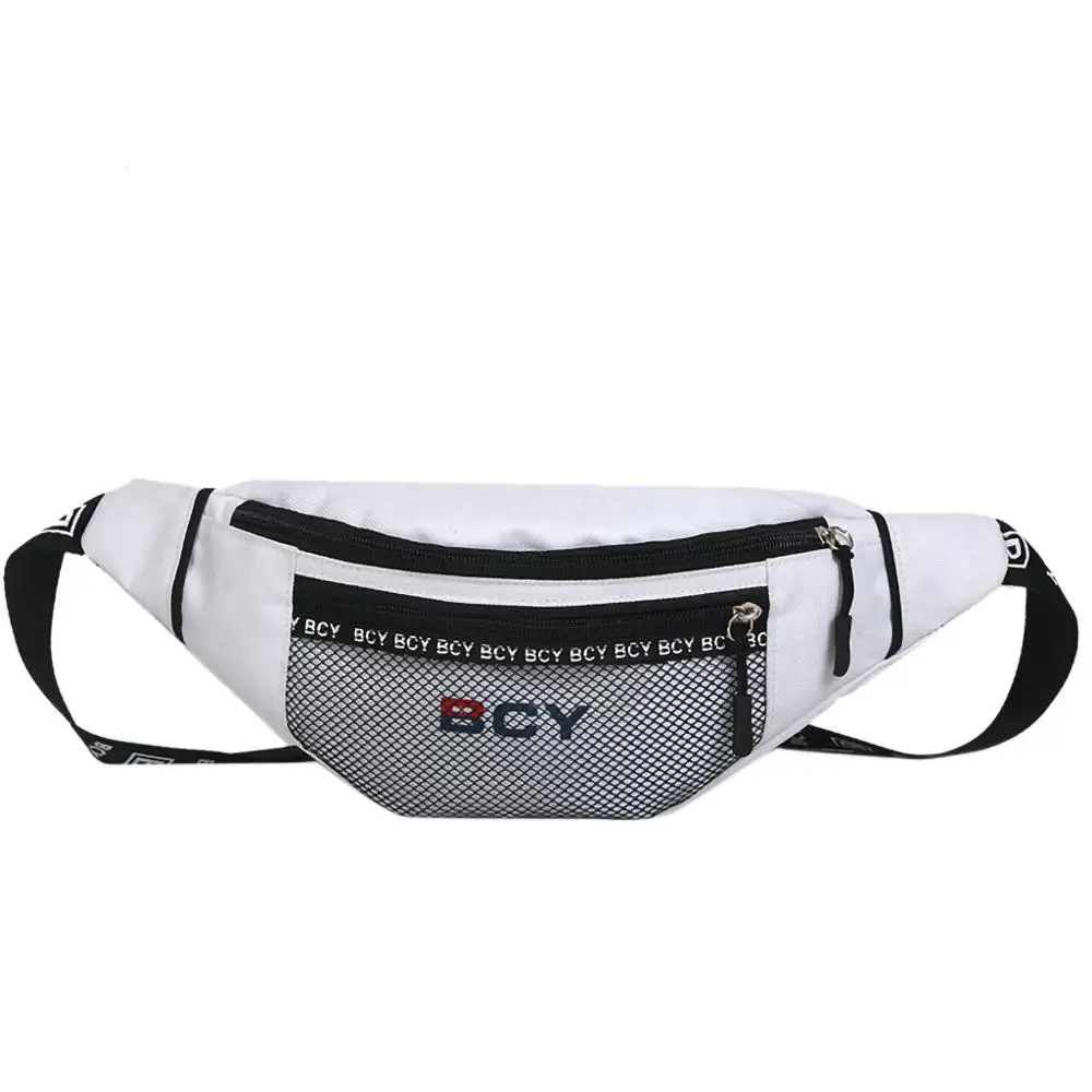Fashion Neutral Banana Waist Belt Bag Bags Heuptas Outdoor Zipper Canvas PU Messenger Bag Fanny Pack Sport Chest Bag j72 - Цвет: white purse