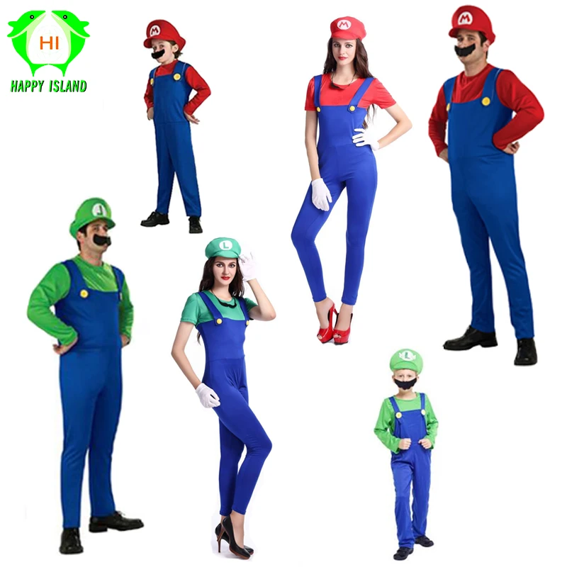2020 Новый Супер Марио для косплея Костюм Пара Одежда Super Mario костюмы Женское платье
