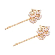 Минималистичные Свадебные Заколки для укладки волос для женщин и девочек, милые заколки с имитацией жемчуга и дерева, металлические заколки для волос на день рождения, волнистые заколки, подарок