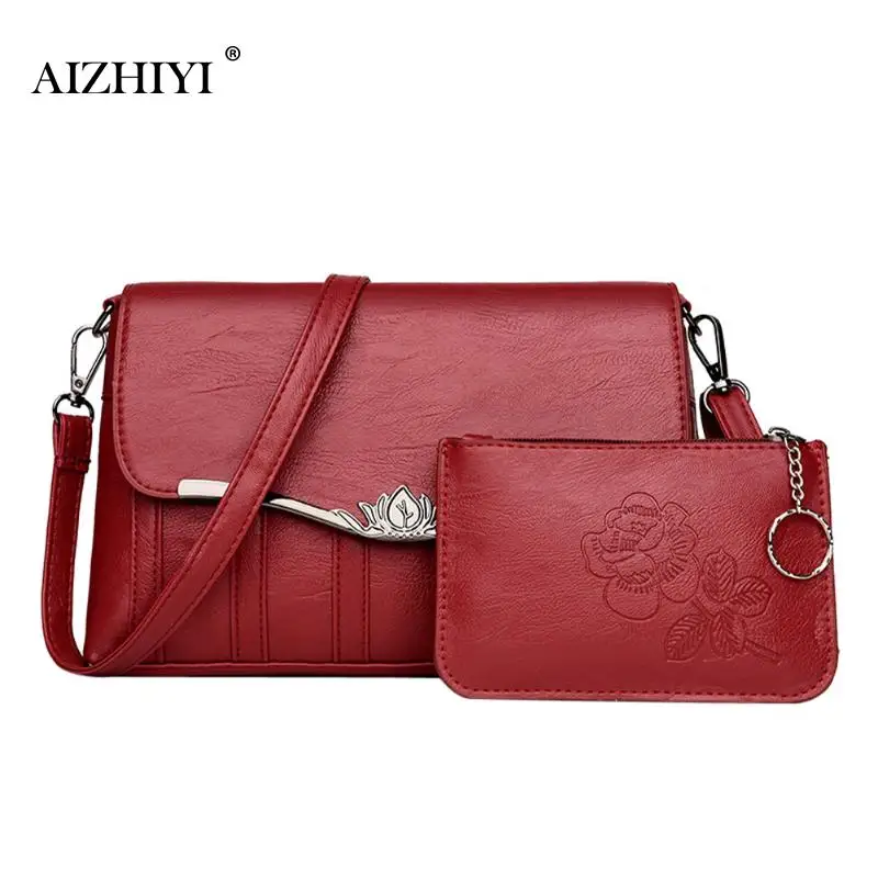  2 Pcs  Baguette Crossbody Bags For Women Female  Messenger Shoulder Bag Girls Fashion High Quality PU Leather Bolsa Feminina