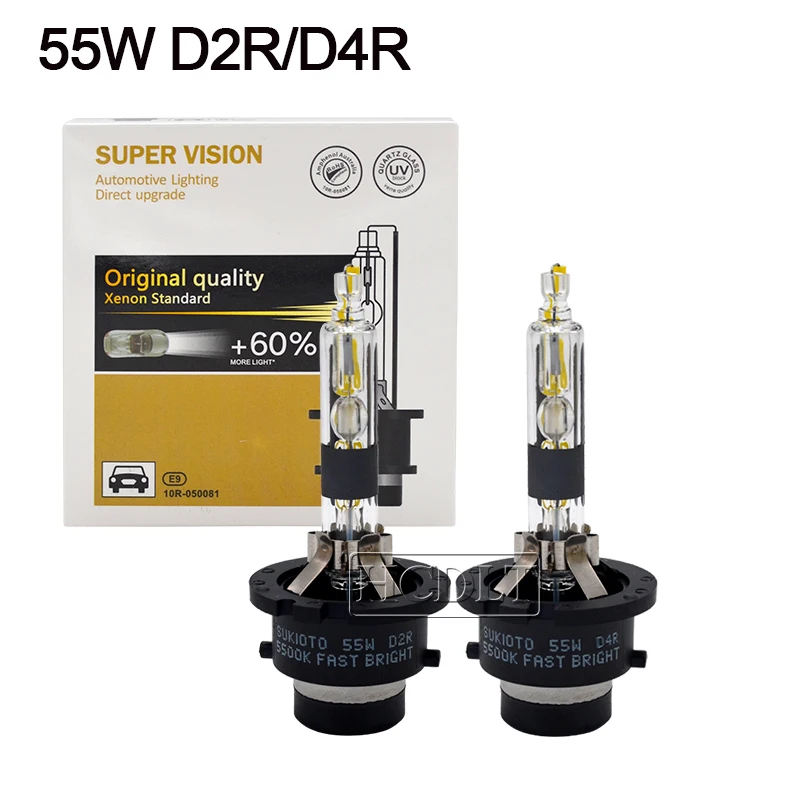 HCDLT Super Bright 55W Xenon D2S D2R D4R D4S Auto Car Headlight Replacement Bulb 5500K HID Xenon Lamp 12V 55W D4S D2S Xenon Bulb (2)