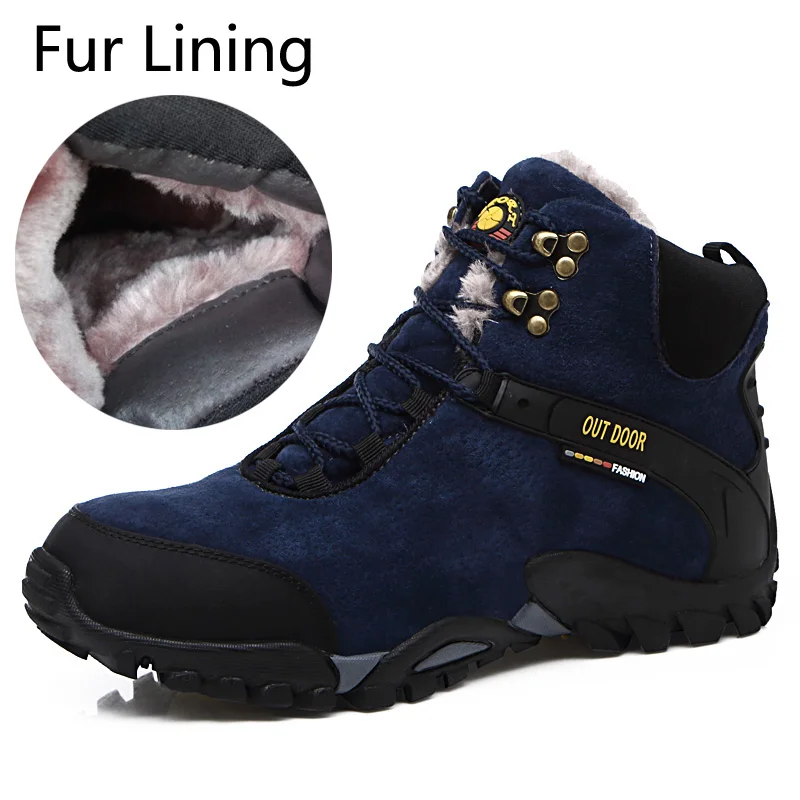 2016 Fashion Men Snow Boots With Fur Or Canvas Inside Winter Rubber