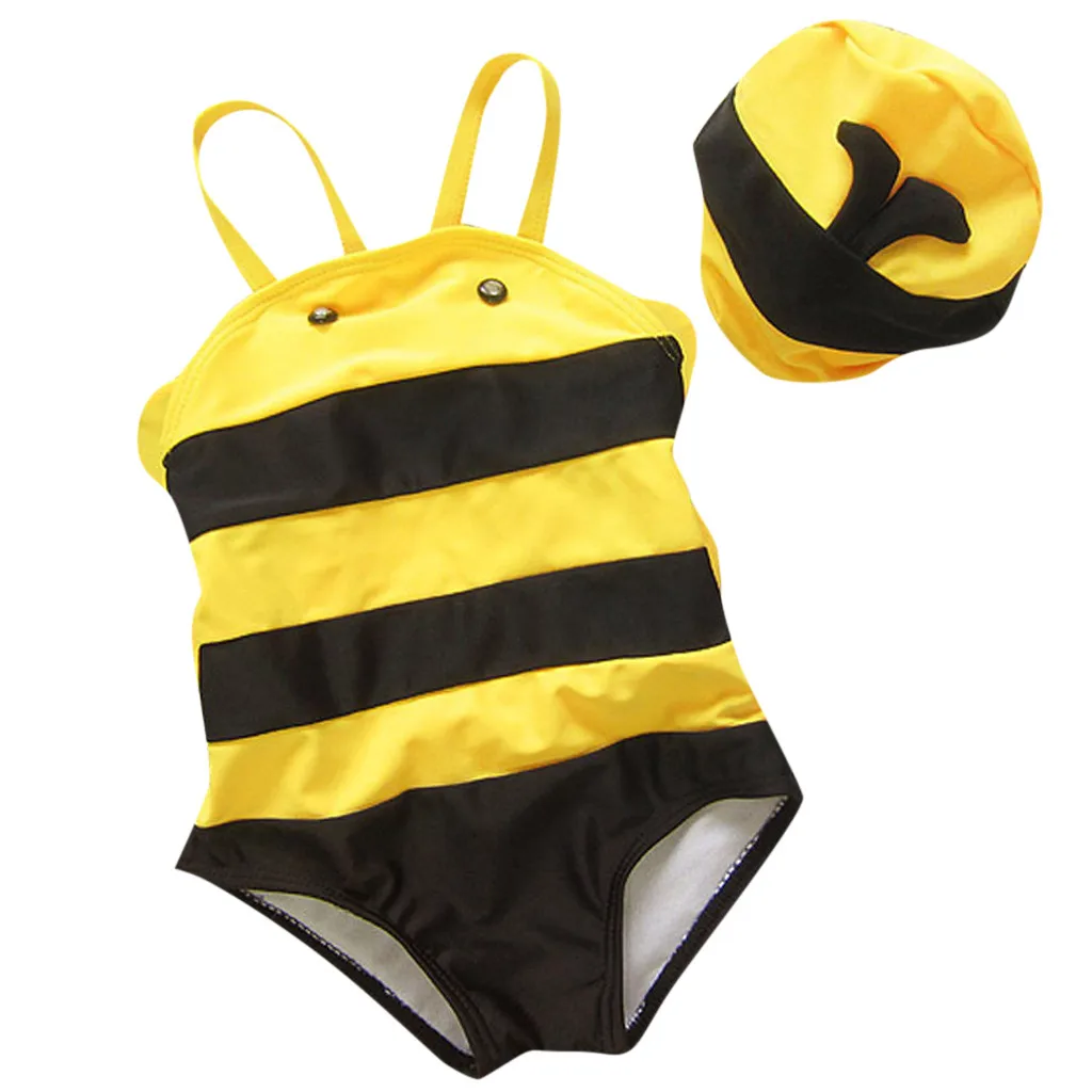 

SAGACE Swimwear sleeveless Children's Swimsuit Toddler kids baby swimsuit child girl Cartoon Beach Straps Set(18M-4Y) May30