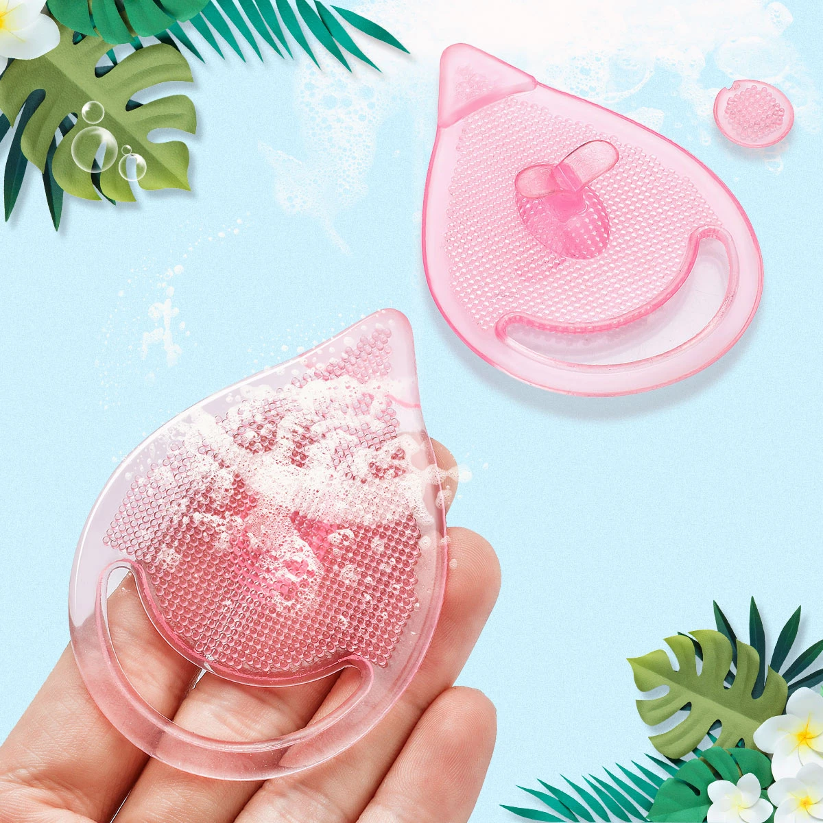 

1 Pc Mini Pink Blue Color Silicone Cleaning Washing Brush Nose For Girl Women Go To Blackhead Cleaning Massage Brushes