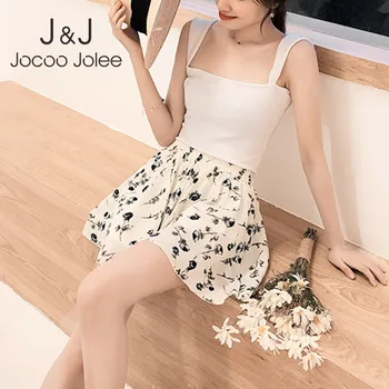 

Jocoo Jolee Women 2019 Summer Beach Chiffon Shorts Floral Print Wide Leg Boho Short Korean Elastic Waist Loose Shorts Plus Size
