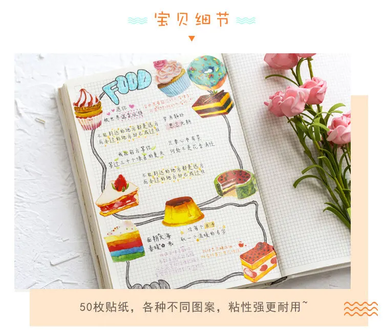 Sweet Cakes seal Label Stickers set Decorative Stationery Stickers Scrapbooking DIY Diary Album Stick Label