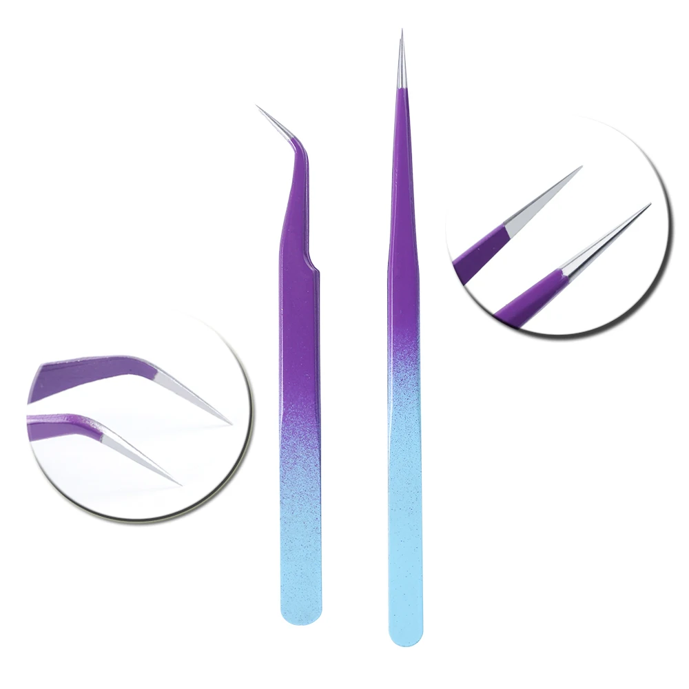 

1pc Eyebrow Tweezers Stainless Steel Curved Straight Precision Rhinestone Decoration Sticker Picker Tool Eyelash Extension JI759