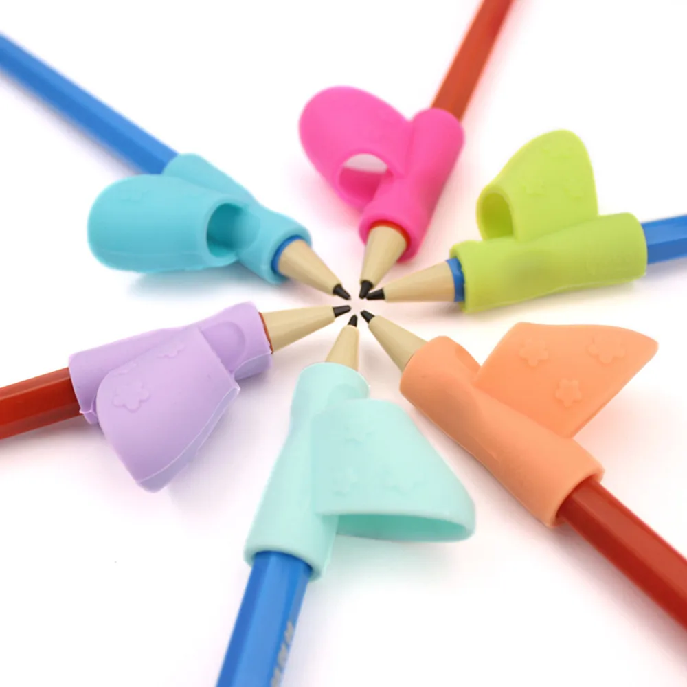 

3pcs/set Children Pencil Holder Writing Corrector Kids Silicone Pen Writing Aid Grip Posture Correction Device Tool for Students