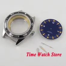 41 мм чехол для часов из нержавеющей стали 316L с черной керамической рамкой и сапфировым стеклом+ синий циферблат+ стрелки ETA 2836 MIYOTA 8215 механизм C133