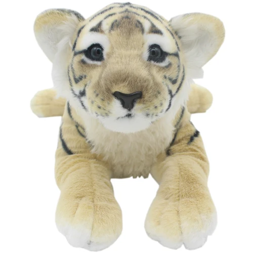 JESONN реалистичные мягкие животные леопард Плюшевые игрушки Тигр Гепард Лев пантера подушки для детей подарки на день рождения - Цвет: Beige Tiger