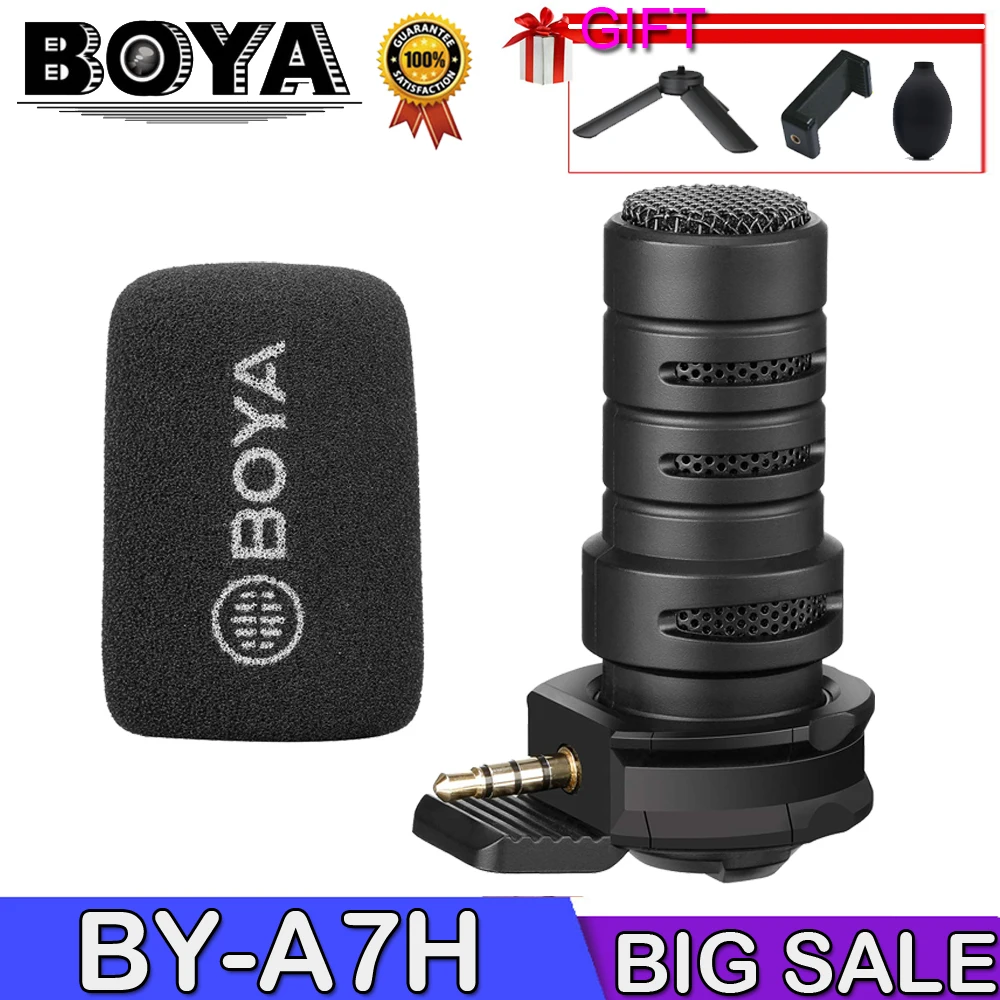 

BOYA By-A7H Mic 3.5Mm Jack Phone Microphone Digital Stereo Condenser Mobile Phone Record Microphone Port Recording Interview F