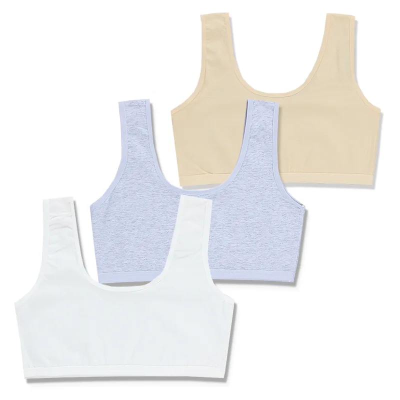 

Girls bra development period cotton vest type single layer summer breathable solid color 6-14 students girls underwear tube top