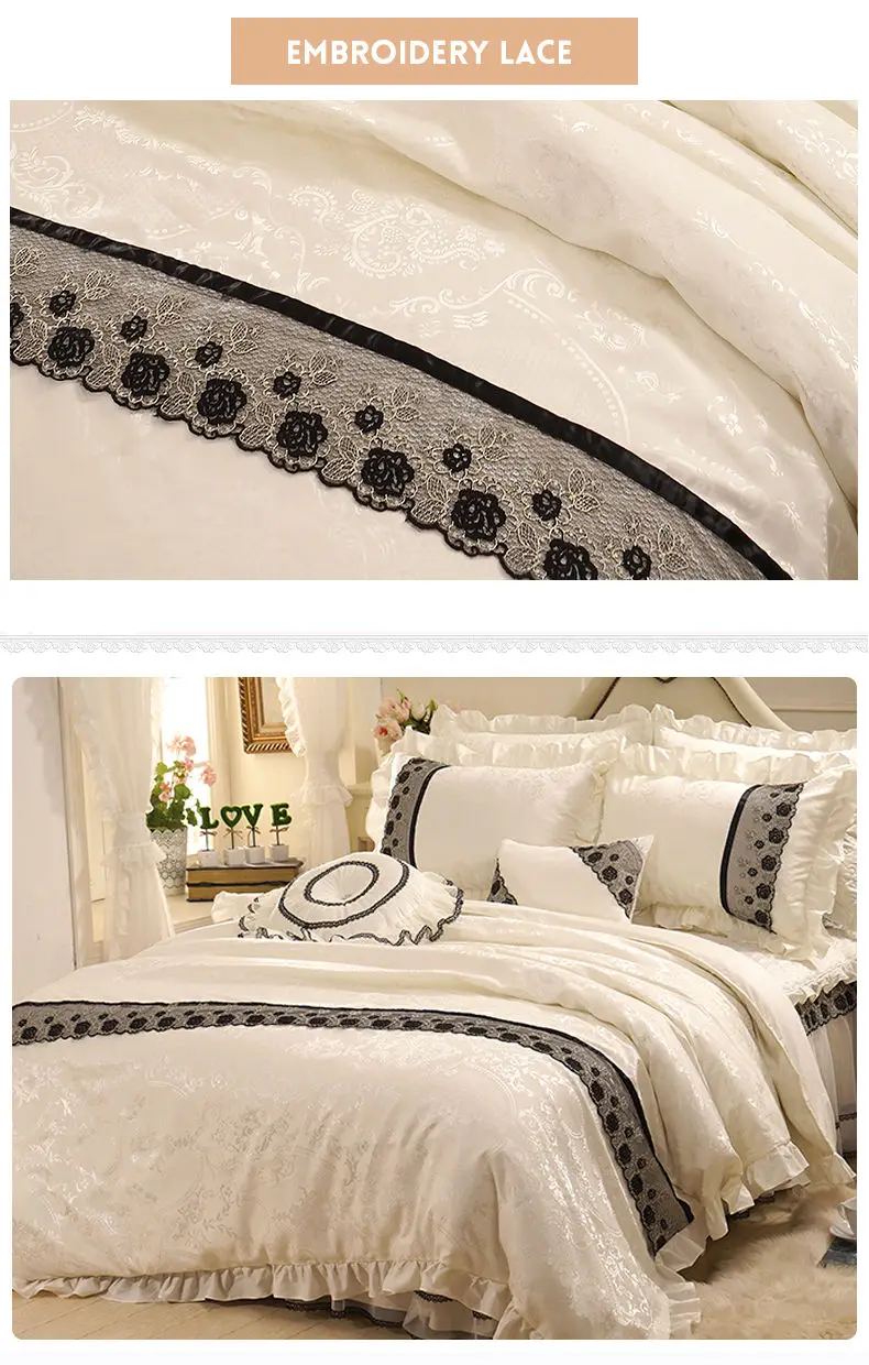 black lace wedding bedding set king size 03