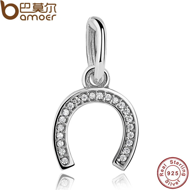 

Original 925 Sterling Silver Charms Symbol Of Luck Clear CZ Pendant Charms Fit Bracelet Sterling Silver Jewelry PAS049