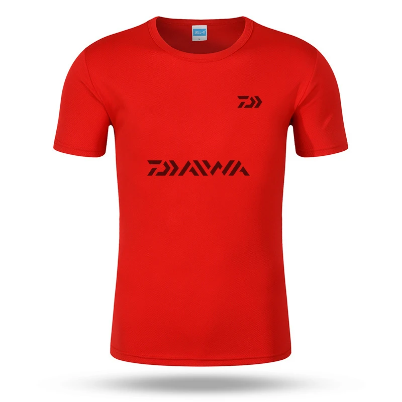 DAIWA одежда S~ 3XL Мужская быстросохнущая одежда для рыбалки футболка ультратонкий короткий рукав солнцезащитный крем анти-УФ дышащая Футболка С рыболовным принтом - Цвет: 3