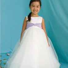 Дизайн Для Девочек платье Партии девушки Pageant Платья на заказ цвет Принцесса белый длинные Цветочница платья