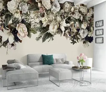 Photo 3d Wallpaper Modern minimalist Nordic retro flower American flower HD Superior Interior Decorations Wall paper american interior