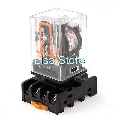 

AC 220V Coil Voltage 8 Pin DPDT Electromagnetic Power Relay with Base