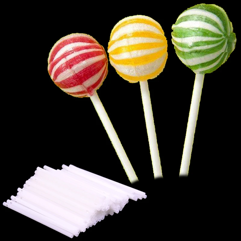 100 шт. леденец палочки пищевого класса Пластиковые Поп присоски палочки поп-палочки для торта для леденцов Конфеты Шоколад сахарный Полюс - Цвет: 8cmx3.5mm