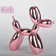 Розовый металлик среднего размера воздушный шар собака Американский Поп Арт Смола ремесло воздушный шар фигурка собаки статуя подарок на день Святого Валентина