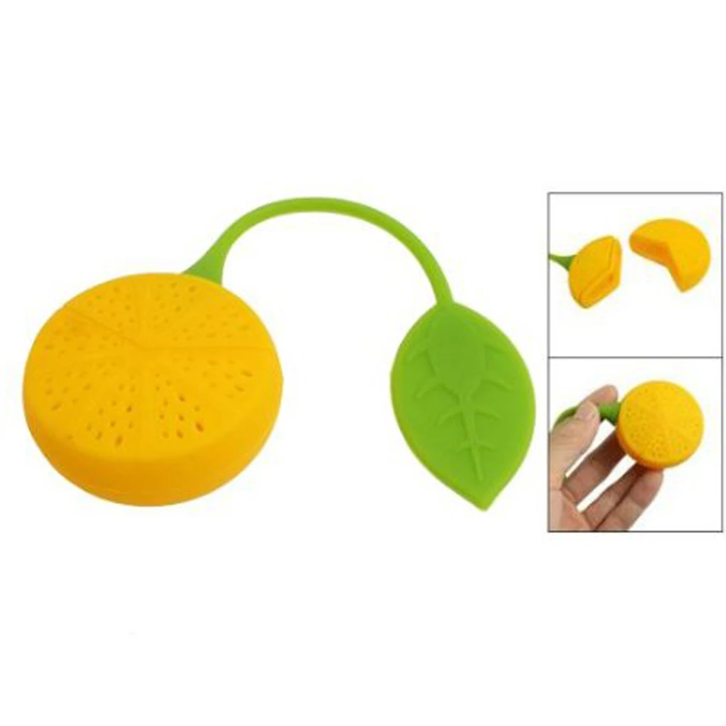 Горячая лимонная форма перфорированная силиконовая форма Чайный фильтр для заварки оранжевый зеленый