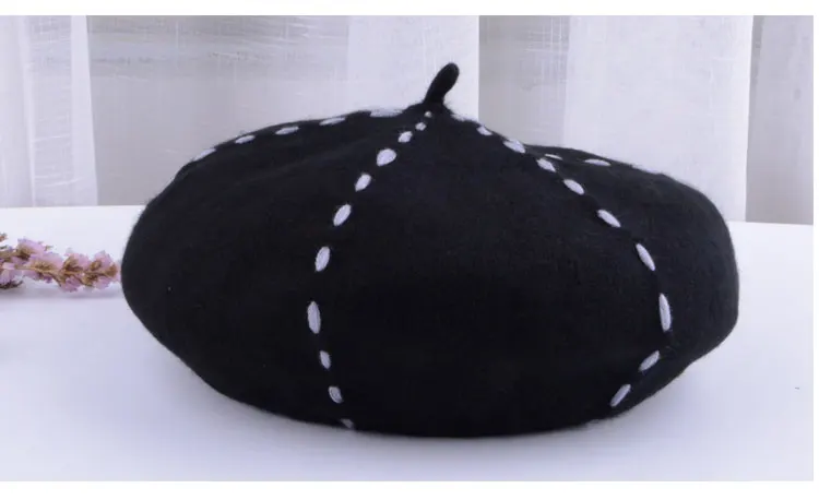 beret women winter french red black wool beret hat women french hat female beret women beret hats women winter  (12)
