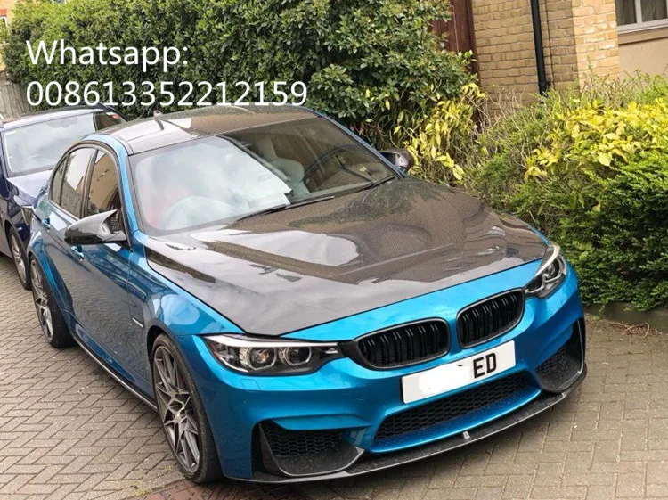 M4 GTS both side carbon fiber hood cover fit for F80 F84 M4 M3 to GTS style Bonnet (12)