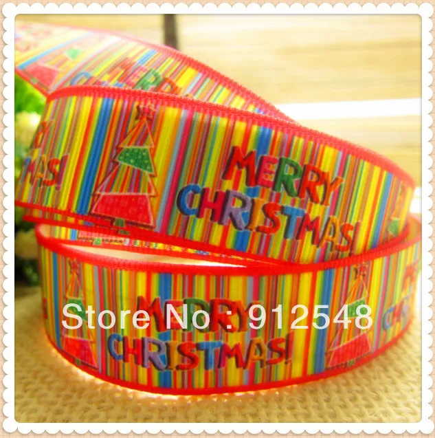 free shipping 7/8'' (22mm) Christmas Series Printed grosgrain ribbon