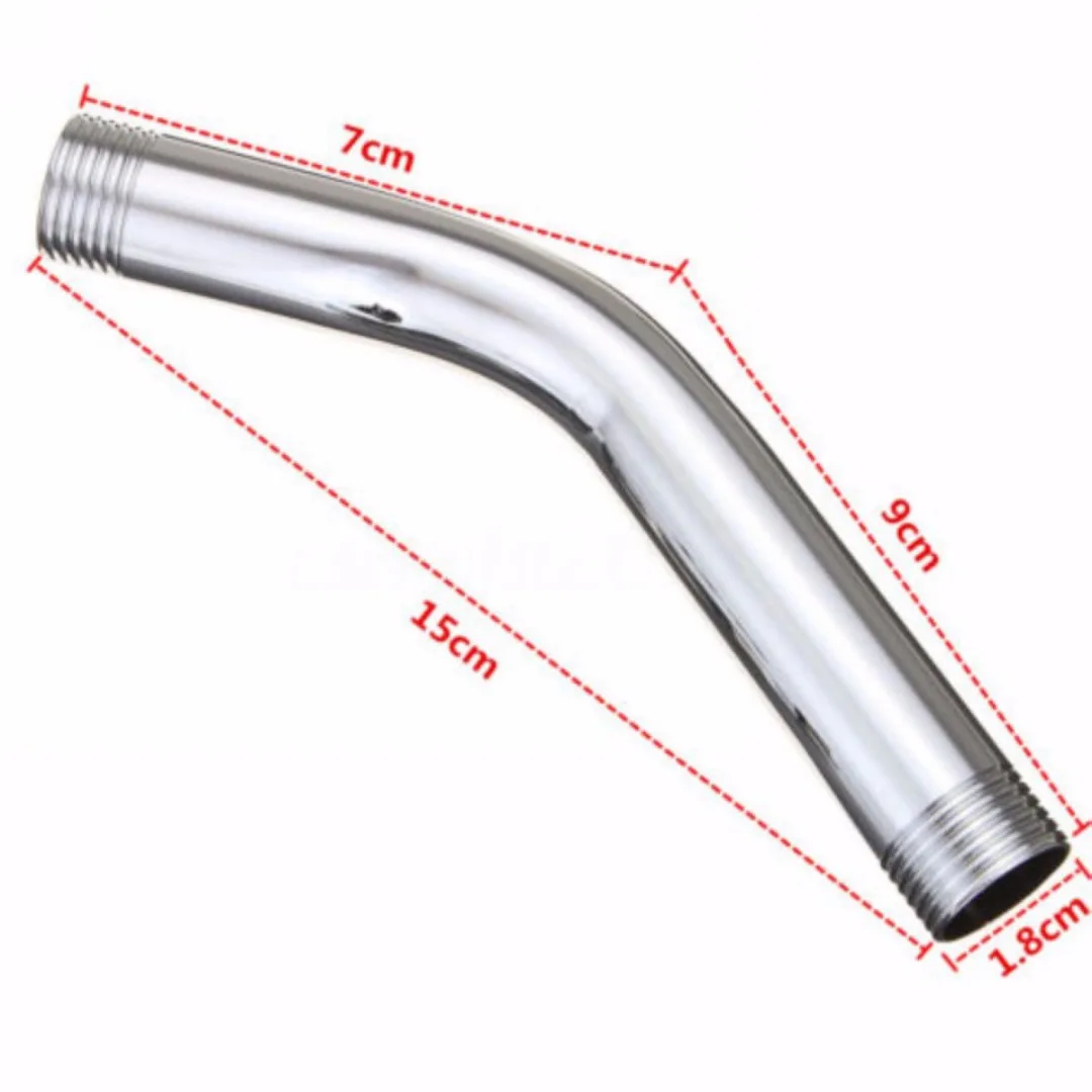 Mayitr G1/2" Bathroom Shower Arm Angled Shower Head Extension Pipe Sprayer Extra Fixed Tube Wall Mounted Bathroom Hardware
