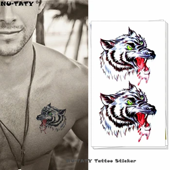 

Nu-TATY White Langtou Man Style Temporary Tattoo Body Art Arm Flash Tattoo Stickers 17*10cm Waterproof Fake Henna Painless Tatto