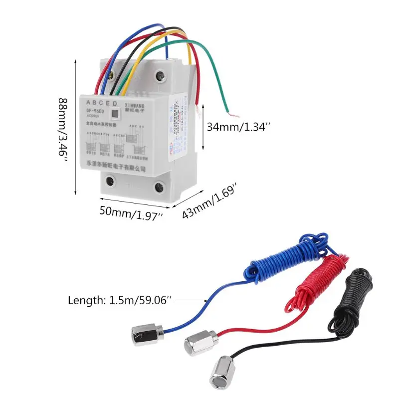 

DF-96ED Automatic Water Level Controller Switch 10A 220V Water Tank Liquid Level Detection Sensor Water Pump Controller