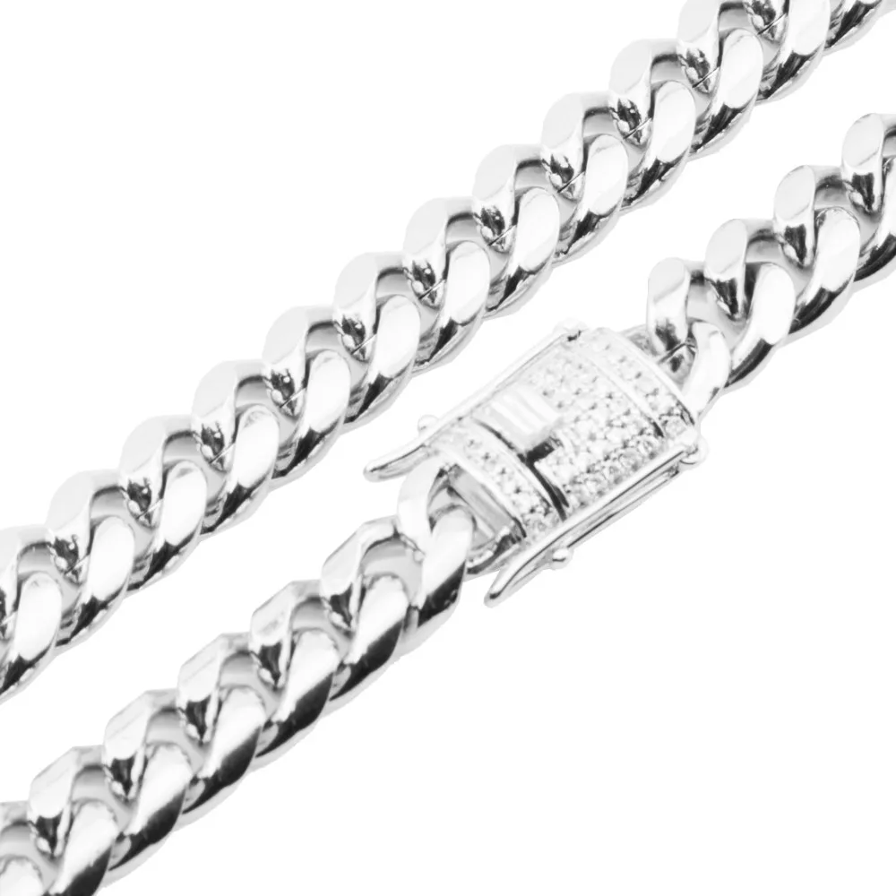 8-18MM Wide Silver Chain 7-40''