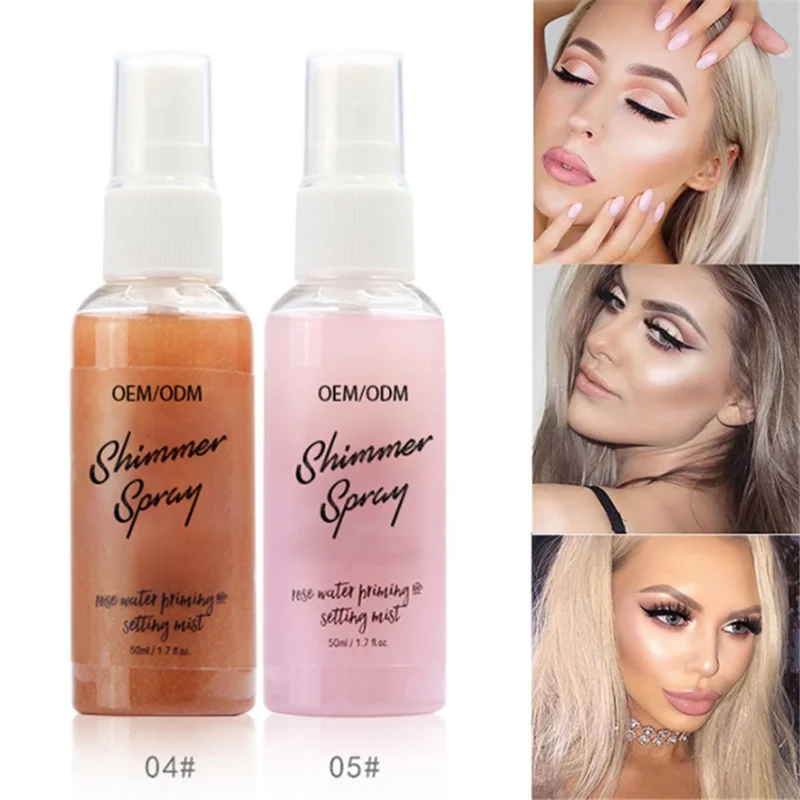 

Bronzer Liquid Highlighter Setting Spray Illuminating Face Shimmer Long-lasting Brighten Glitter Highlight Spray Glow Oil Makeup