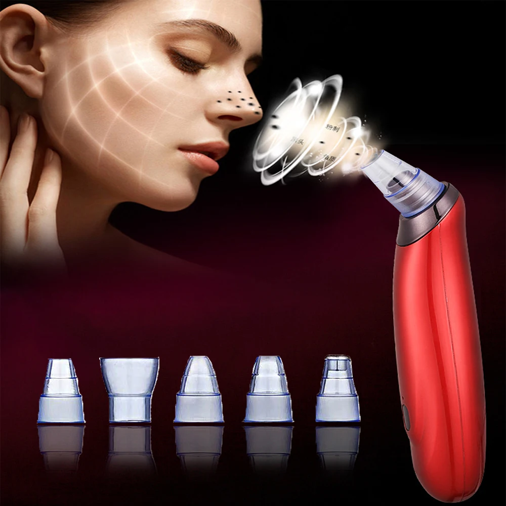 Вакуумное средство для удаления угрей, всасывающее очищающее средство для пор прыщей Поппер, экстрактор комедона удаление акне инструмент для очищения кожи комплект, с 5 головками