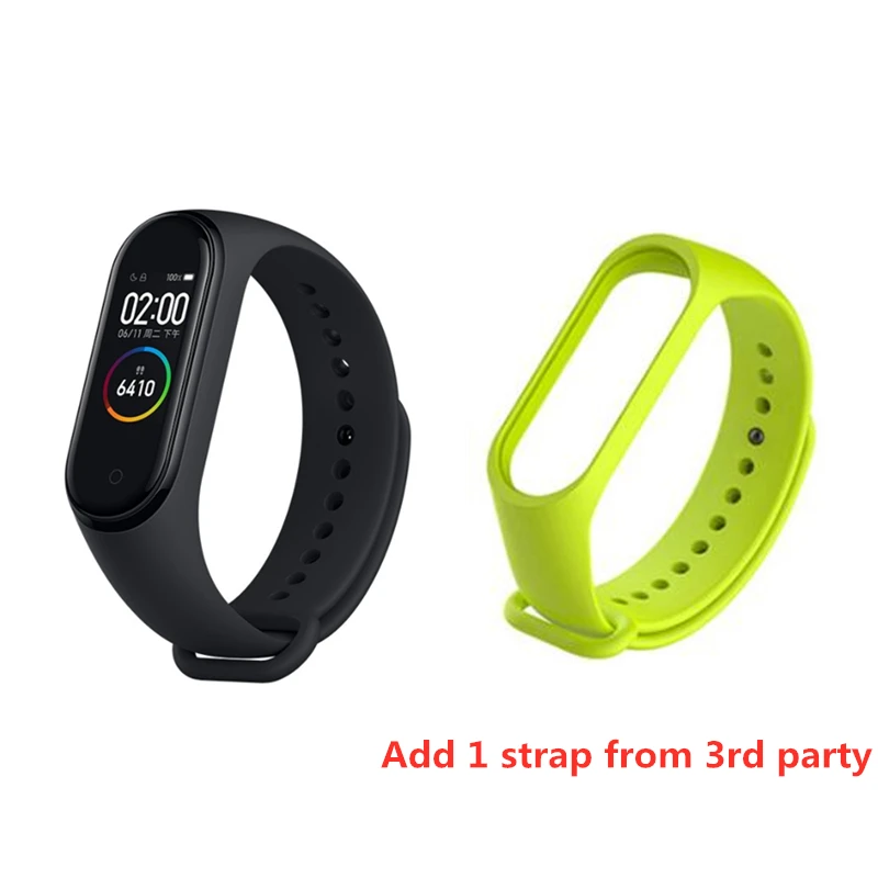 Xiaomi Mi Band 4 Smart Bracelet AMOLED Screen Miband 4 Smartband Fitness Traker Bluetooth 5.0 Sport Waterproof Smart Band - Цвет: add strap