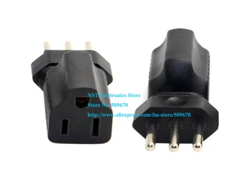 

Italy Power 3Pin Male Plug to USA AC Nema 5-15R Female Power Adapter Connector Rated 10A 250V/Free DHL Shipping/100PC